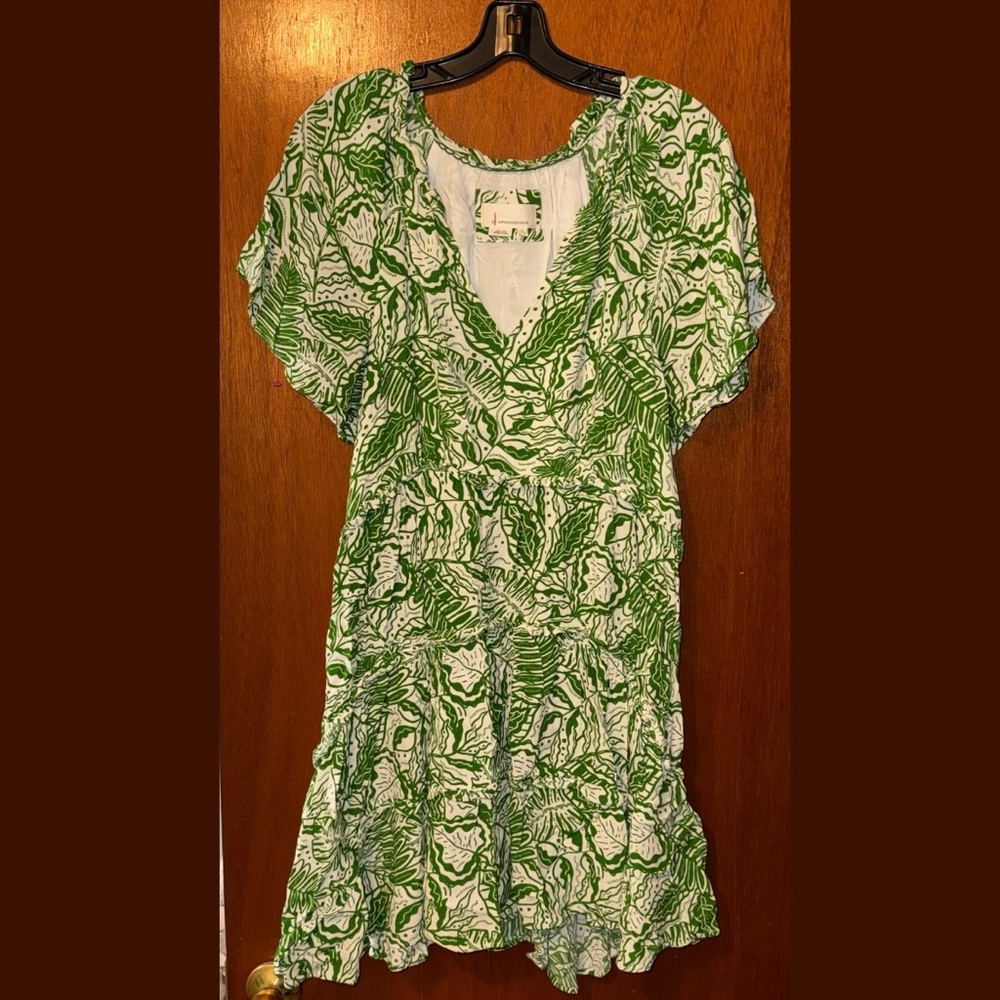 Anthropologie Green Floral Women's Dress